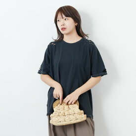 【店内全品送料無料】 +81 BRANCA ハチイチブランカ ダメージ加工 半袖Tシャツ 81B-25SS-CS32 レディース トップス F ホワイト/グレー