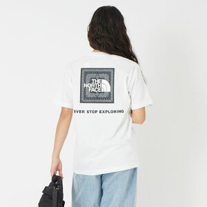 �y���������z THE NORTH FACE �U �m�[�X�t�F�C�X �V���[�g�X���[�u�o���_�i�X�N�G�A���ST�V���c NT32446 ���f�B�[�X �g�b�v�X ���� 2026SS S �S3�F