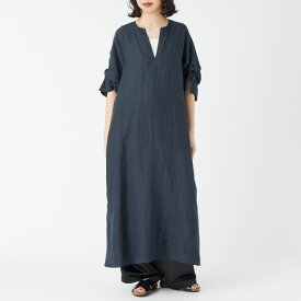 【店内全品送料無料】 TICCA ティッカ リネンツイストスリーブワンピース TBFS-405 レディース 2026SS F ネイビー