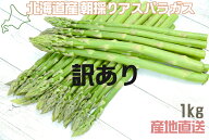 訳あり グリーンアスパラガス1kg自社農園より直送！S〜Lサイズ アスパラガス 北海道産直 S〜L混合1kg 北…