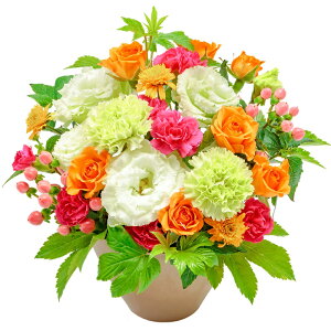 【夏・ミックスカラー・アレンジ】父の日・お祝い・お誕生日・結婚お祝・出産お祝・開店お祝・結婚記念日・父の日・お中元・お礼・発表会・季節のお花・お返しプレゼント・イベント