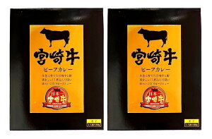 (全国送料無料・2箱セット)響 宮崎牛ビーフカレー 中辛 180g(箱入、1人前)×2箱(レトルト ビーフカレー ブランド牛 九州産商)(九州・宮崎ご当地カレー)≪ギフト・日時指定不可≫