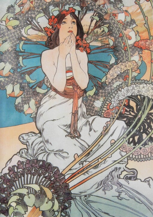 楽天市場】JHA 絵画 インテリア 油絵 額入り 世界の名画 アルフォンス 
