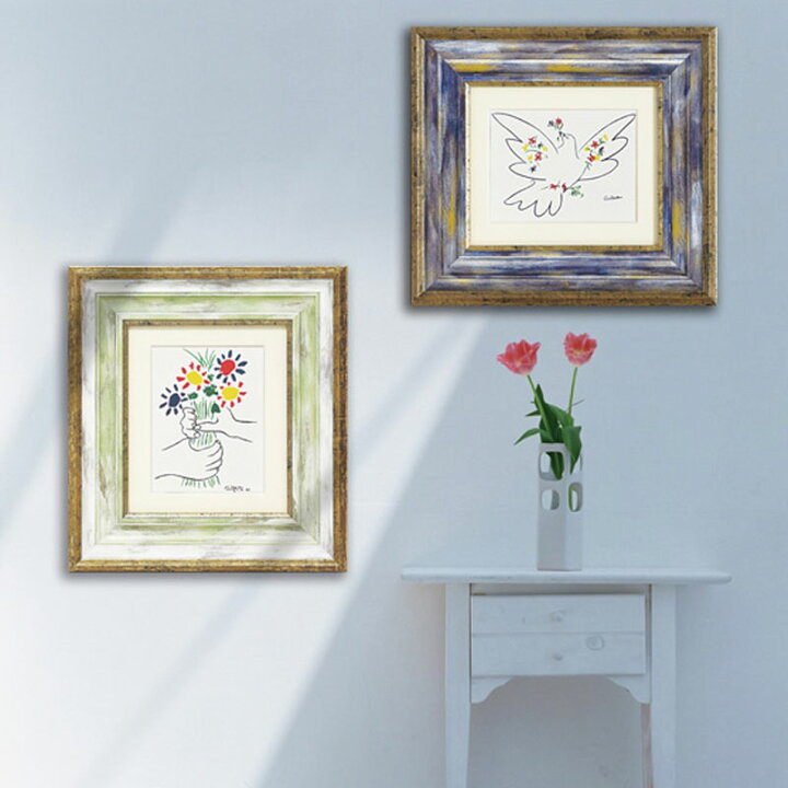 楽天市場】JHA 絵画 インテリア 油絵 額入り 世界の名画 ピカソ「平和 