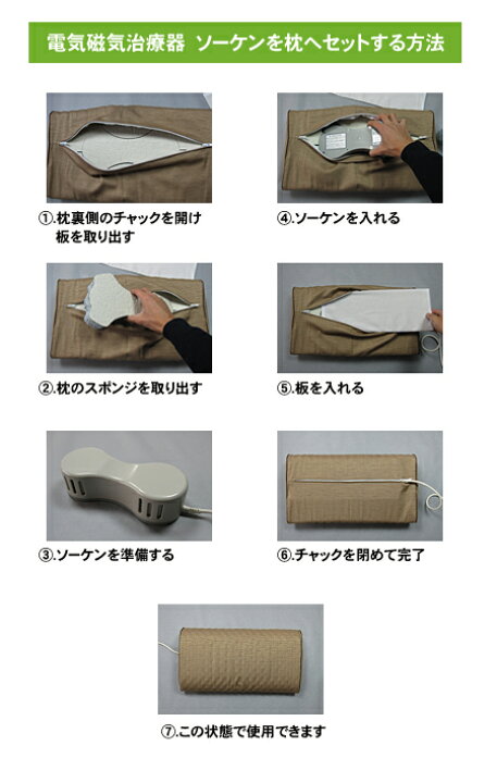 楽天市場】電気(交流)磁気治療器 ソーケン専用 磁気シャワーマクラ (枕 
