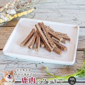 【スーパーSALE50％OFF】■鹿肉のクッキー800g(400g×2袋)■ 犬 無添加 おやつ aian あい庵 犬用 猫用 割りやすい ご褒美 トレーニング トリーツ 低温乾燥 低温調理 アレルギー アレルギー対応 贅沢 大容量 【3.980円(税込)以上のご注文で送料無料】