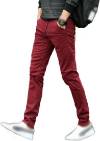 スキニーパンツ スキニー メンズ ストレッチ ストレッチパンツ ズボン チノパン スキニーフィットパンツ スリムチノパン 黒 ブラック 赤 レッド ボトムス 春 秋服 春服 夏 ビジネス カジ
