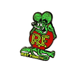ラットフィンク ピンバッチ キャラクター アメリカ おしゃれ かわいい 面白い ホットロッド RAT FINK グリーン 【メール便OK】＿BC-RH003-MON