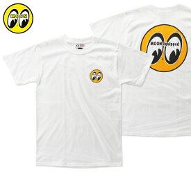 ムーンアイズ Tシャツ メンズ 半袖 アメカジ おしゃれ かっこいい かわいい ホットロッド レーシング モーター MOONEYES MOON CLASSIC EYEBALL LOGO 【メール便OK】＿TS-QTM001WH-MON