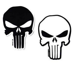 100円ステッカー パニッシャースカル ミリタリー アメリカン おしゃれ かっこいい 車 バイク スマホ アウトドア キャンプ ス−ツケース アメリカン雑貨 PUNISHER SKULL 【メール便OK】_SC-100-4944-A