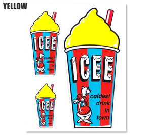 アイシー ICEE ステッカー 車 バイク スーツケース アウトドア 旅行かばん 冷蔵庫 おしゃれ かわいい シェイク アイス アメリカ アメリカン雑貨 OLD CUP 【メール便OK】_SC-IC004-UNT
