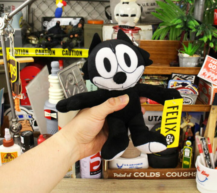 楽天市場 フィリックス ザ キャット ぬいぐるみ 猫 フィリックス グッズ キャラクター アメリカ アメリカン雑貨 Felix The Cat Pl Hys U S Junkyard