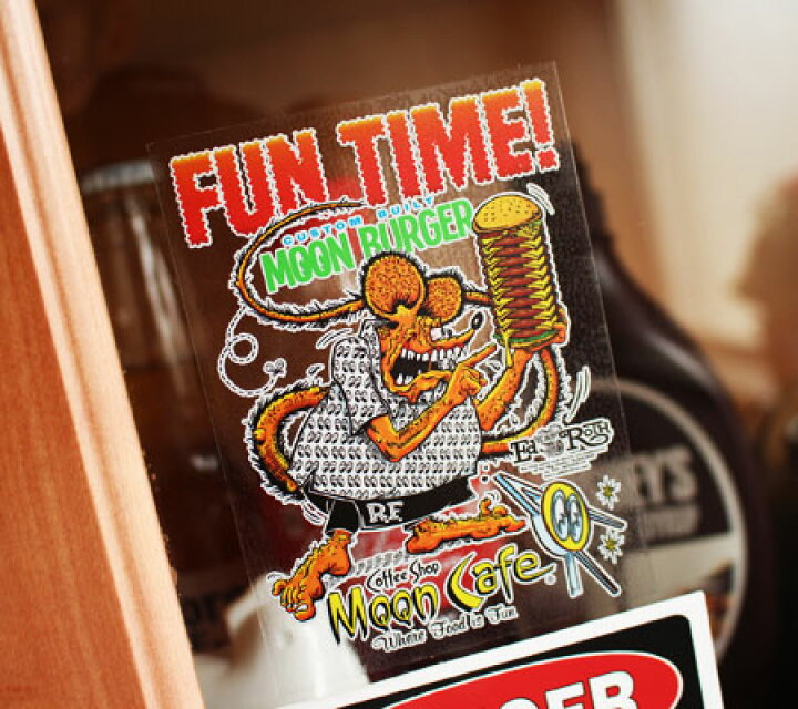 楽天市場 ムーンアイズ ステッカー 車 アメリカン おしゃれ かっこいい バイク カーステッカー Mooneyes ラットフィンク Rat Fink キャラクター アメリカ アメリカン雑貨 Moon Cafe ムーンカフェ メール便ok Sc Mqd037 Mon U S Junkyard