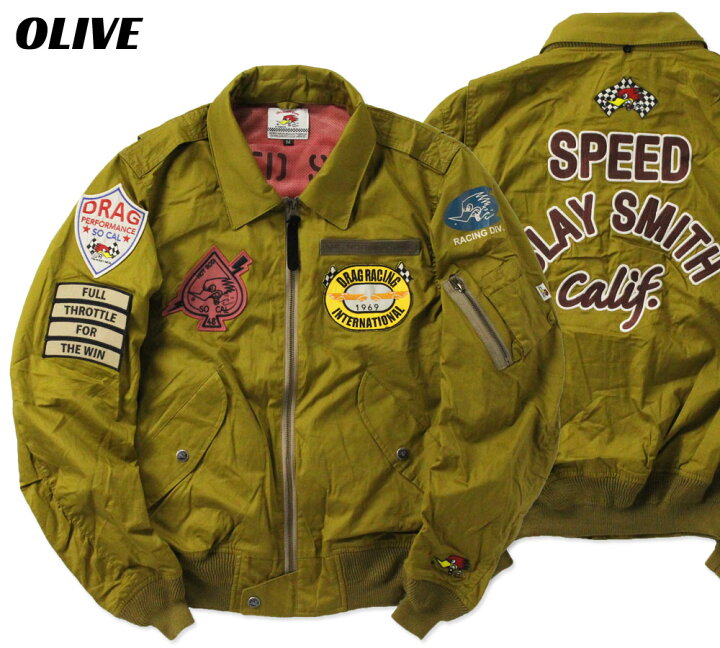 中古】Clay Smith フーデット 仰る MA-1 L カーキ[66]