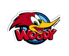 ウッディー・ウッドペッカー ステッカー アメリカン キャラクター アメリカ かわいい おしゃれ かっこいい Woody Woodpecker ダイカットミニステッカー ロゴ＆FACE 【メール便OK】＿SC-WWP001-HYS