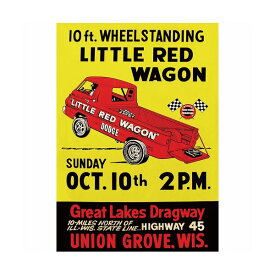 LITTLE RED WAGON ポスター アメリカン おしゃれ かっこいい ヴィンテージ レトロ インテリア ガレージ レーシング ホットロッド アメリカン雑貨 B3＿PT-LRW-FEE