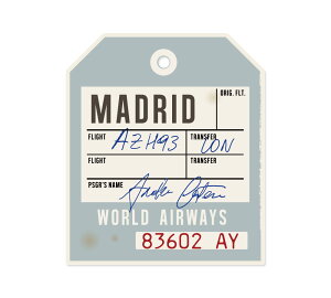 ステッカー スーツケース キャリーケース おしゃれ かっこいい レトロ 旅行 アメリカン雑貨 ヴィンテージバゲージラベルステッカー マドリード 【メール便OK】_SC-VBL-02-003-AHD