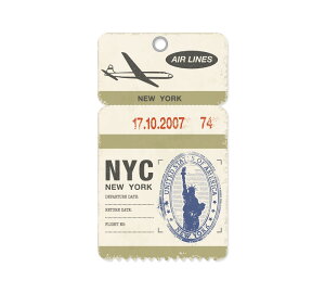 ステッカー スーツケース キャリーケース おしゃれ かっこいい レトロ 旅行 アメリカン雑貨 ヴィンテージバゲージラベルステッカー ニューヨーク 【メール便OK】_SC-VBL-03-003-AHD