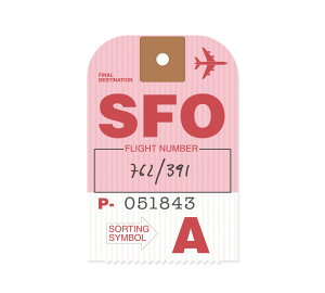 ステッカー スーツケース キャリーケース おしゃれ かっこいい レトロ 旅行 アメリカン雑貨 ヴィンテージバゲージラベルステッカー サンフランシスコ 【メール便OK】_SC-VBL-03-006-AHD