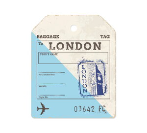 ステッカー スーツケース キャリーケース おしゃれ かっこいい レトロ 旅行 アメリカン雑貨 ヴィンテージバゲージラベルステッカー ロンドン 【メール便OK】_SC-VBL-04-003-AHD