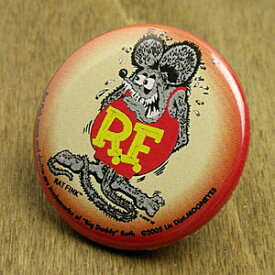 ラットフィンク 缶バッチ キャラクター アメリカ ホットロッド RAT FINK グレーフィンク 【メール便OK】＿BC-RAF107GY-MON