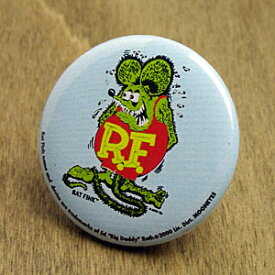 ラットフィンク 缶バッチ キャラクター アメリカ ホットロッド RAT FINK グリーンフィンク 【メール便OK】＿BC-RA107GF-MON