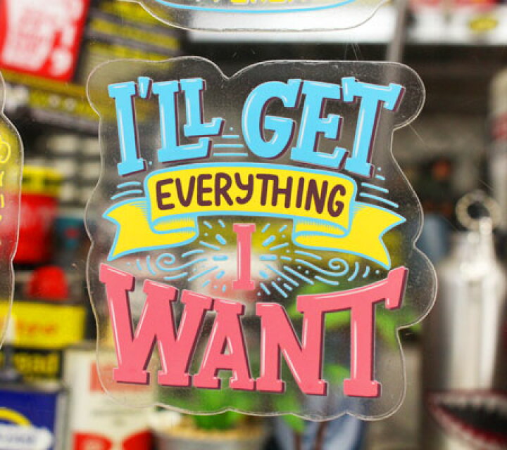 楽天市場 ステッカー アメリカン おしゃれ かっこいい 車 アウトドア スーツケース カーステッカー ことわざ グレイトフルレタリングステッカー ほしいものはすべて手に入れる メール便ok Sc Gls012 Ahd U S Junkyard