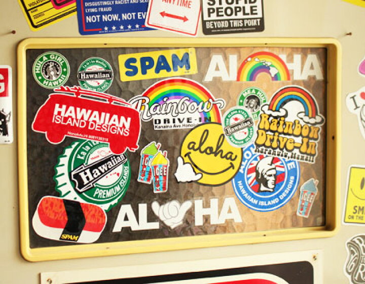 楽天市場 ステッカー ハワイ アメリカン 雑貨 おしゃれ アウトドア スーツケース 車 かっこいい カーステッカー シャカ アロハ スマイル メール便ok Sc Hidhis67 Hbt U S Junkyard