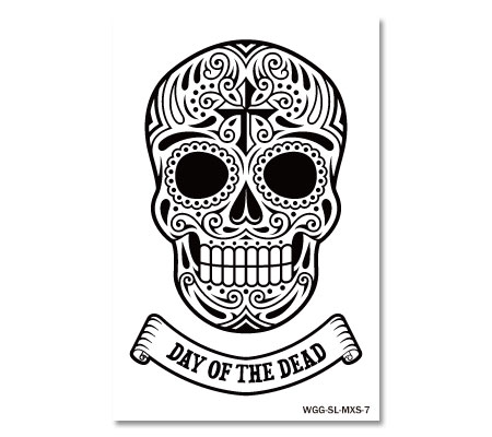 デザイン性の高いメキシカンスカルでちょい怖オシャレアピール ステッカー スカル メキシカンスカル フェイスシール アメリカン 車 おしゃれ かっこいい アウトドア スーツケース バイク ハロウィン カーステッカー Mexican Skull Day Of The Dead アイアンクロス Sc
