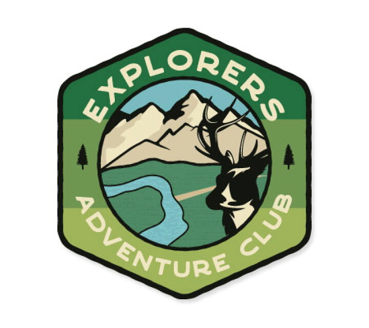 楽天市場 ステッカー アウトドア アメリカン おしゃれ スーツケース 車 バイク かっこいい Vintage Outdoor Budges 鹿 風景 Explorers メール便ok Sc Vob005 Ahd U S Junkyard