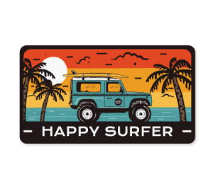 XebJ[ AEghA AJ  X[cP[X  oCN  Vintage Outdoor Budges T[t{[h T[tB HAPPY SURFER y[OKzQSC-VOB007-AHD