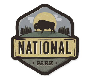 ステッカー アウトドア アメリカン おしゃれ スーツケース 車 バイク かっこいい キャンプ Vintage Outdoor Budges NATIONAL PARK 【メール便OK】_SC-VOB008-AHD