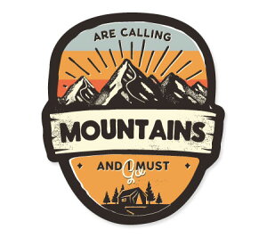 XebJ[ AEghA AJ  X[cP[X  oCN  Lv Vintage Outdoor Budges R MOUNTAINS ARE CALLING y[OKzQSC-VOB009-AHD