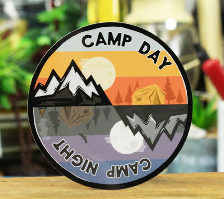 楽天市場 ステッカー アウトドア アメリカン おしゃれ スーツケース 車 バイク かっこいい キャンプ Vintage Outdoor Budges 山 Camp Day Camp Night メール便ok Sc Vob013 Ahd U S Junkyard