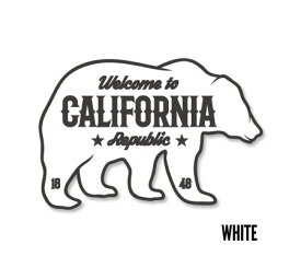 ステッカー アメリカン おしゃれ かっこいい 車 クマ 熊 カリフォルニア アウトドア キャンプ スーツケース カーステッカー Welcome to California Decal グリズリー サイズM 【メール便OK】＿SC-WCR1850M-AHD