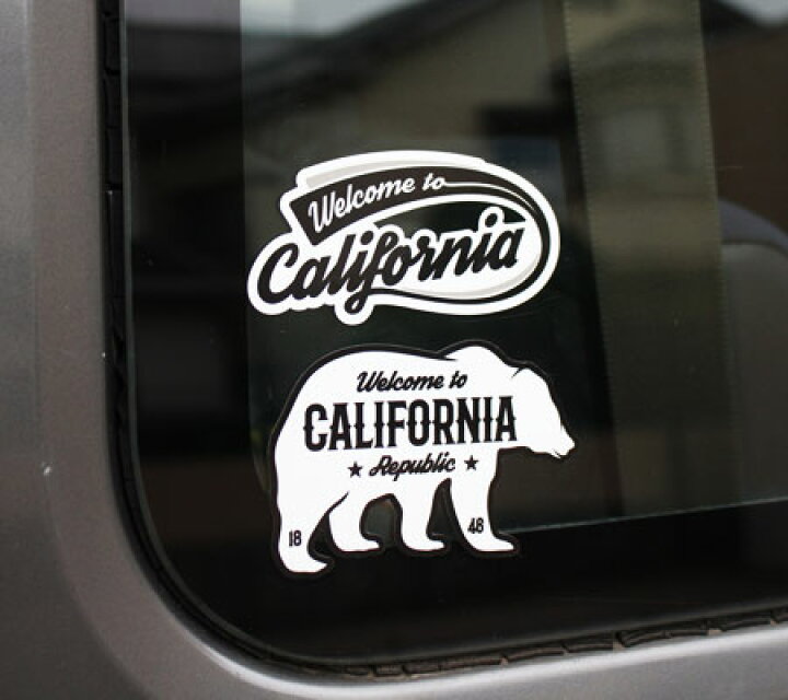楽天市場 ステッカー アメリカン おしゃれ かっこいい 車 クマ 熊 カリフォルニア アウトドア キャンプ スーツケース カーステッカー Welcome To California Decal グリズリー サイズm メール便ok Sc Wcr1850m Ahd U S Junkyard