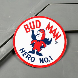 ステッカー バドワイザー ビール 車 バイク アメリカン かっこいい カーステッカー キャラクター BUD MAN バドマン 【メール便OK】＿SC-MS091-FEE