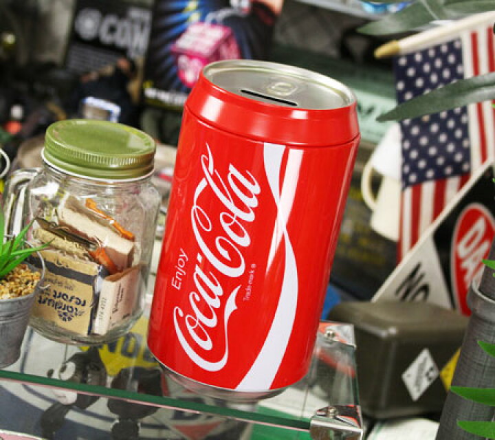 楽天市場 コカコーラ グッズ 雑貨 貯金箱 おしゃれ 大きい 面白い ドリンク缶 アメリカン アメリカン雑貨 缶スタイルコインバンク Sr Pjcb02 Hys U S Junkyard