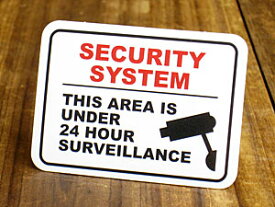 ステッカー アメリカン インテリア サイン 表示 案内 注意 警告 おしゃれ かっこいい 「このエリアは24時間監視されています」 【メール便OK】＿SC-EL026-SXW