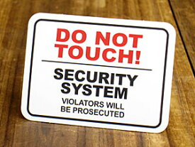 ステッカー アメリカン インテリア サイン 表示 案内 注意 警告 おしゃれ かっこいい 「監視システムにつき触るな、罰せられます」 【メール便OK】＿SC-EL020-SXW