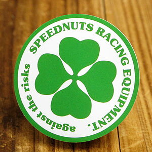 ステッカー 車 アメリカン おしゃれ バイク ヘルメット スケートボード スノーボード かっこいい カーステッカー スピードナッツ SPEEDNUTS クローバー 幸運 【メール便OK】_SC-SPD021-SXW