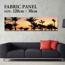 ファブリックパネル 120x30cm 飾るだけでお洒落に！ アートパネル ヤシ 部屋 インテリア アート パネル ボード 雑貨 フレーム 人気 壁掛け サーフ DIY インテリア オシャレ ソファー ウォール 北欧 壁紙 空 サーフィン 雲 青空 綺麗 青 水色 海 うみ