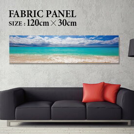 ファブリックパネル 120x30cm 飾るだけでお洒落に！ アートパネル ヤシ 部屋 インテリア アート パネル ボード 雑貨 フレーム 人気 壁掛け サーフ DIY インテリア オシャレ ソファー ウォール 北欧 壁紙 空 サーフィン 雲 青空 綺麗 青 水色 海 うみ