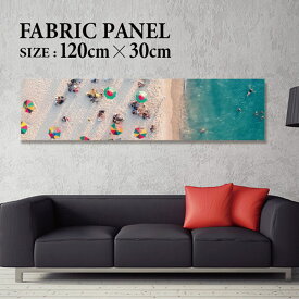 ファブリックパネル 120x30cm 飾るだけでお洒落に！ アートパネル ヤシ 部屋 インテリア アート パネル ボード 雑貨 フレーム 人気 壁掛け サーフ DIY インテリア オシャレ ソファー ウォール 北欧 壁紙 空 サーフィン 雲 青空 綺麗 青 水色 海 うみ