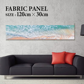 ファブリックパネル 120x30cm 飾るだけでお洒落に！ アートパネル ヤシ 部屋 インテリア アート パネル ボード 雑貨 フレーム 人気 壁掛け サーフ DIY インテリア オシャレ ソファー ウォール 北欧 壁紙 空 サーフィン 雲 青空 綺麗 青 水色 海 うみ