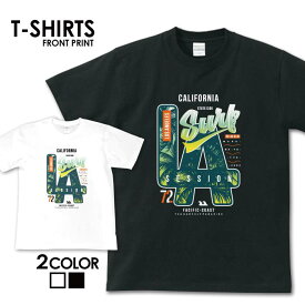 tシャツ 半袖 メンズ レディース アメカジ サーフ surf カレッジ ロゴ カジュアル トップス プリントTシャツ ティーシャツ ロゴ tee シンプル カットソー トレンド おしゃれ プリント S M L XL ティーシャツ カリフォルニア 海 ハワイ ビーチ サマー アロハ ドクロ
