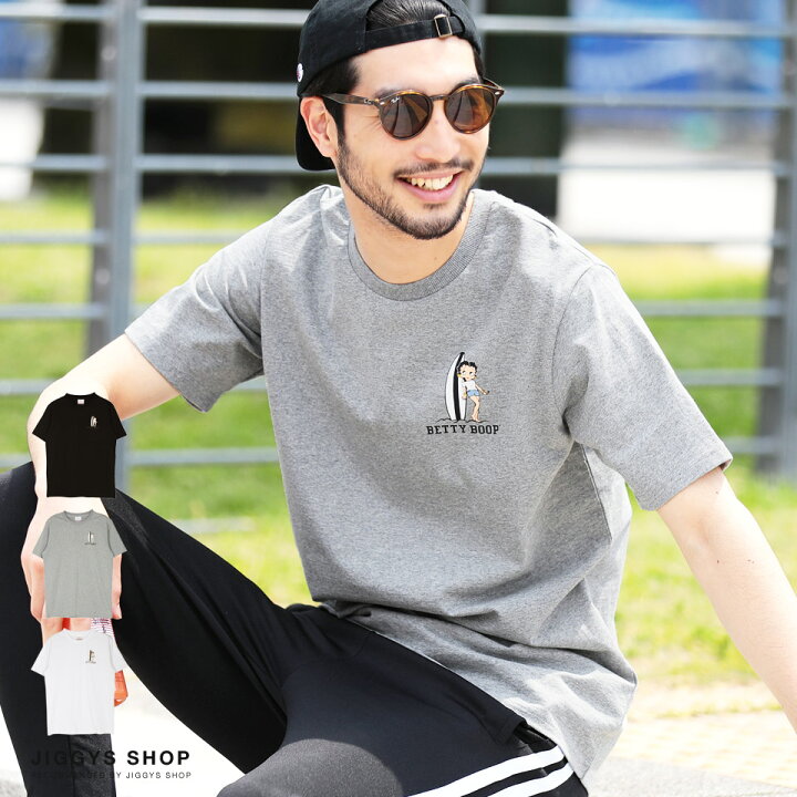 楽天市場 天竺サーファーbetty半袖tシャツ Tシャツ メンズ おしゃれ ティーシャツ 半袖 カットソー トップス メンズファッション 春 春服 春物 夏 夏服 夏物 クルーネック 綿 綿100 ブラック ホワイト グレー Jiggys Shop