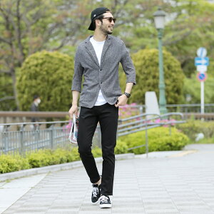 楽天市場 サマーニット サマージャケット ７分袖ニットテーラードジャケット テーラードジャケット メンズ ジャケット アウター メンズファッション 春 春服 春物 ニット ブラック グレー ネイビー Jiggys Shop