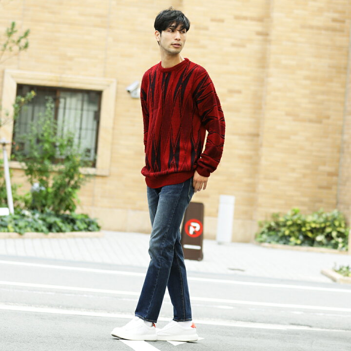 楽天市場 立体ジャガードニット ニット セーター メンズ クルーネック ケーブルニット トップス メンズファッション 秋 秋服 秋物 冬 冬服 冬物 ジャガード ブラック レッド ブルー Jiggys Shop