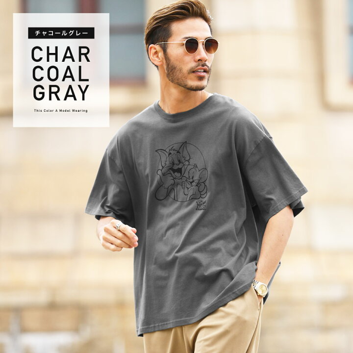 楽天市場 トムとジェリーbigtシャツ Tシャツ メンズ おしゃれ ティーシャツ 半袖 カットソー トップス メンズファッション 夏 夏服 夏物 クルーネック 綿 綿100 グレー ホワイト ベージュ ビッグシルエット Jiggys Shop